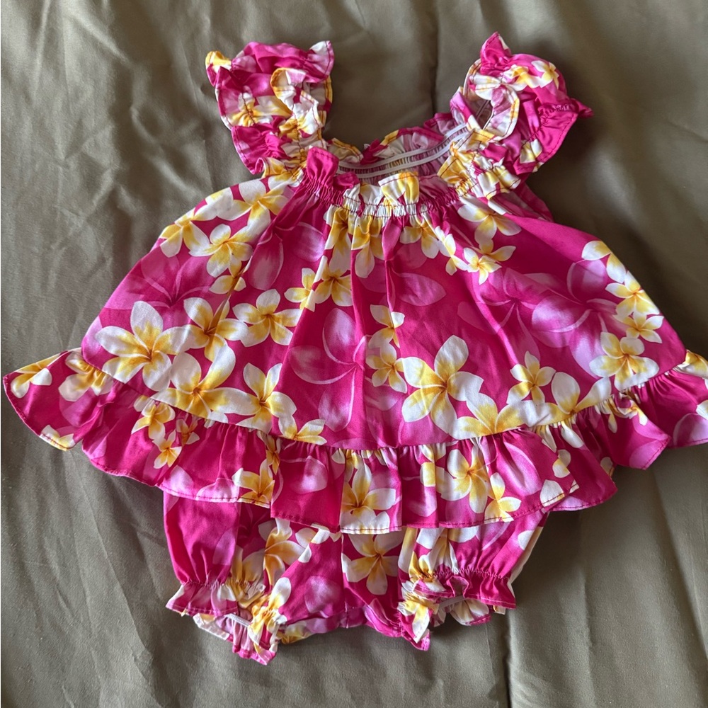 Floral Hawaiian Dress and bloomers (NWOT)